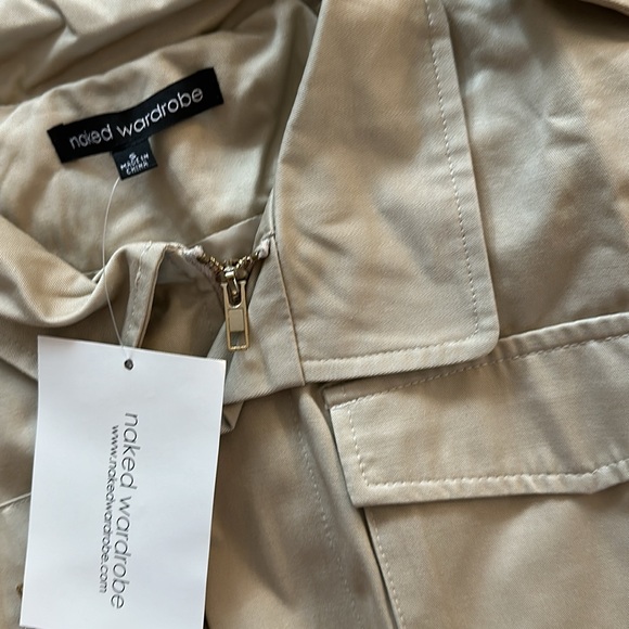 Naked Wardrobe Trench Coat in Khaki - Picture 2 of 2